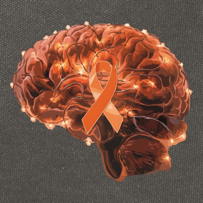 Brain Art Orange Ribbon Multiple Sclerosis Awareness Gift Cotton Canvas Backpack