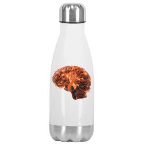 Brain Art Orange Ribbon Multiple Sclerosis Awareness Gift Stainless Steel Insulated Water Bottle