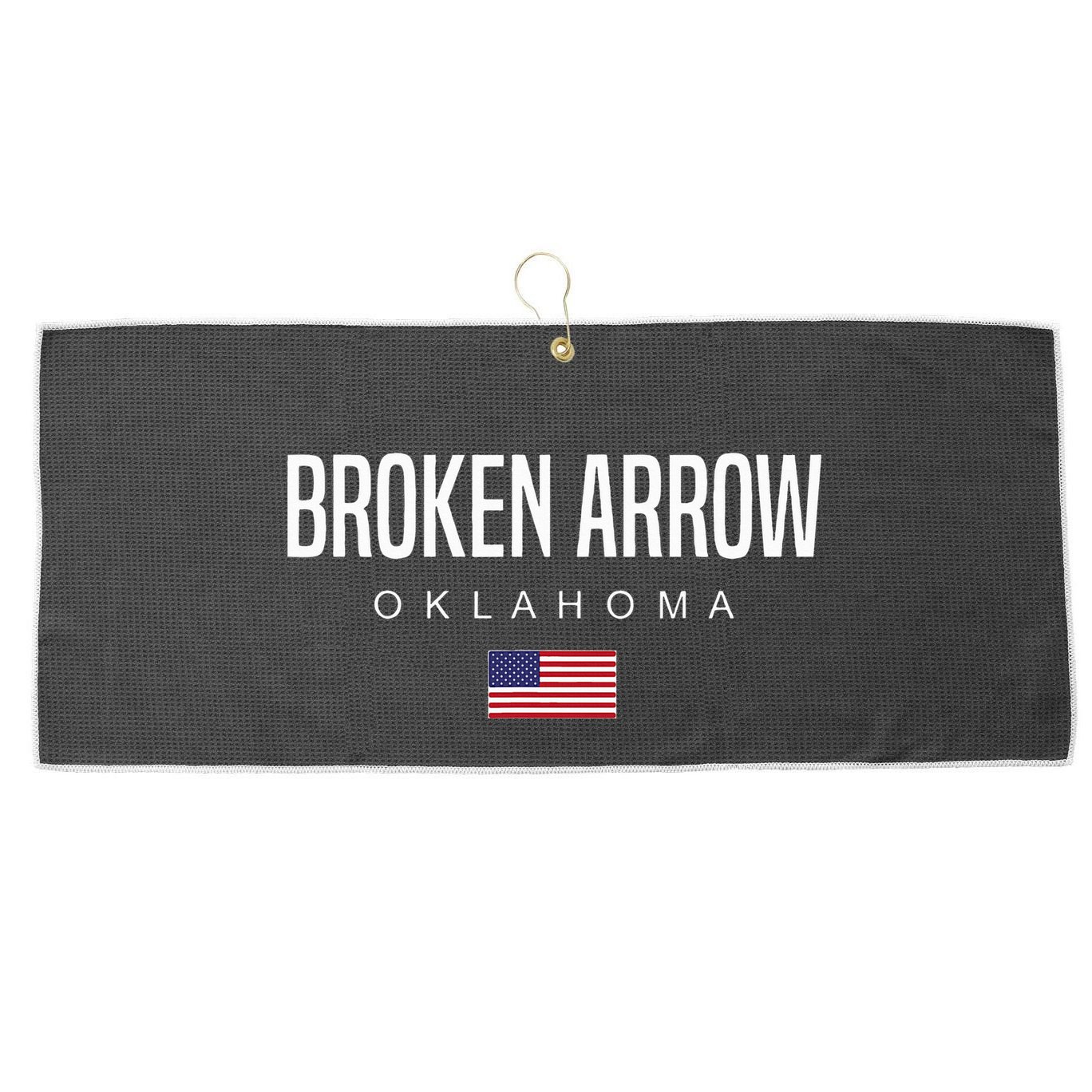 Broken Arrow Oklahoma Large Microfiber Waffle Golf Towel