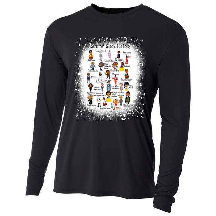 Bleached ABCs Of Black History Month Pride Women Teacher Cooling Performance Long Sleeve Crew