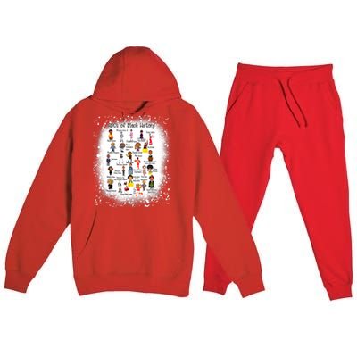 Bleached ABCs Of Black History Month Pride Women Teacher Premium Hooded Sweatsuit Set