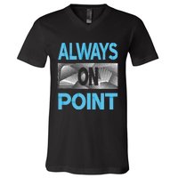 Blue Always On Point Blue Color Graphic V-Neck T-Shirt