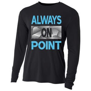 Blue Always On Point Blue Color Graphic Cooling Performance Long Sleeve Crew