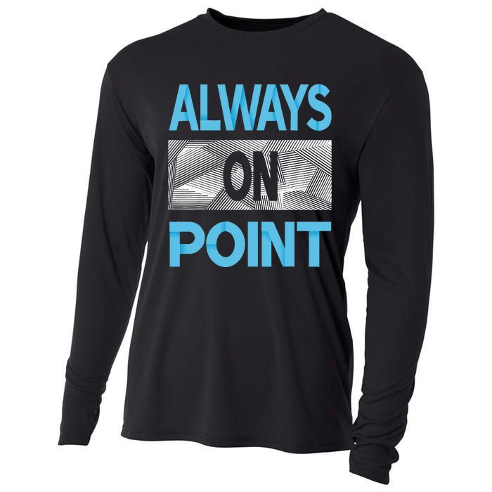 Blue Always On Point Blue Color Graphic Cooling Performance Long Sleeve Crew