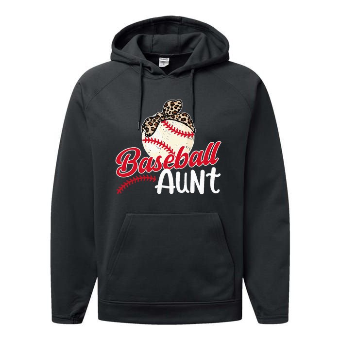 Baseball Aunt Of A Baseball Player Aunt Baseball Auntie Performance Fleece Hoodie