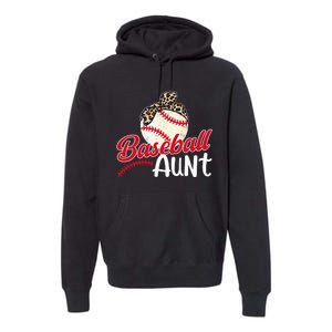 Baseball Aunt Of A Baseball Player Aunt Baseball Auntie Premium Hoodie