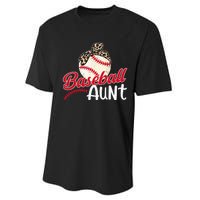 Baseball Aunt Of A Baseball Player Aunt Baseball Auntie Performance Sprint T-Shirt