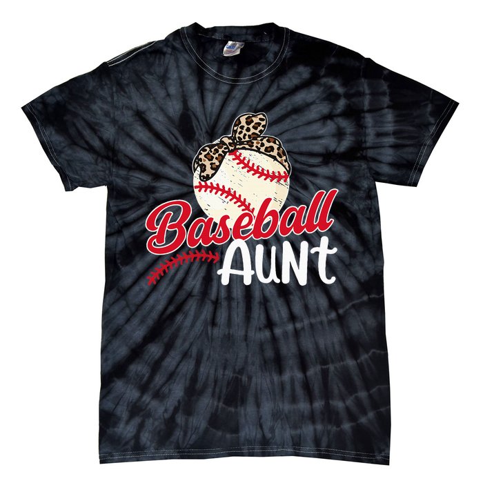 Baseball Aunt Of A Baseball Player Aunt Baseball Auntie Tie-Dye T-Shirt