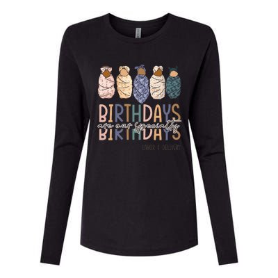 Birthdays Are Our Specialty L&D Nurse Nursing Birthday Womens Cotton Relaxed Long Sleeve T-Shirt