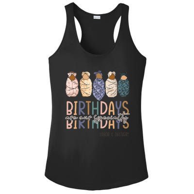 Birthdays Are Our Specialty L&D Nurse Nursing Birthday Ladies PosiCharge Competitor Racerback Tank