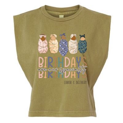 Birthdays Are Our Specialty L&D Nurse Nursing Birthday Garment-Dyed Women's Muscle Tee