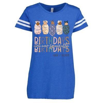 Birthdays Are Our Specialty L&D Nurse Nursing Birthday Enza Ladies Jersey Football T-Shirt