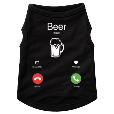 Beer Answer Or Decline Mobil Phone Funny Doggie Tank