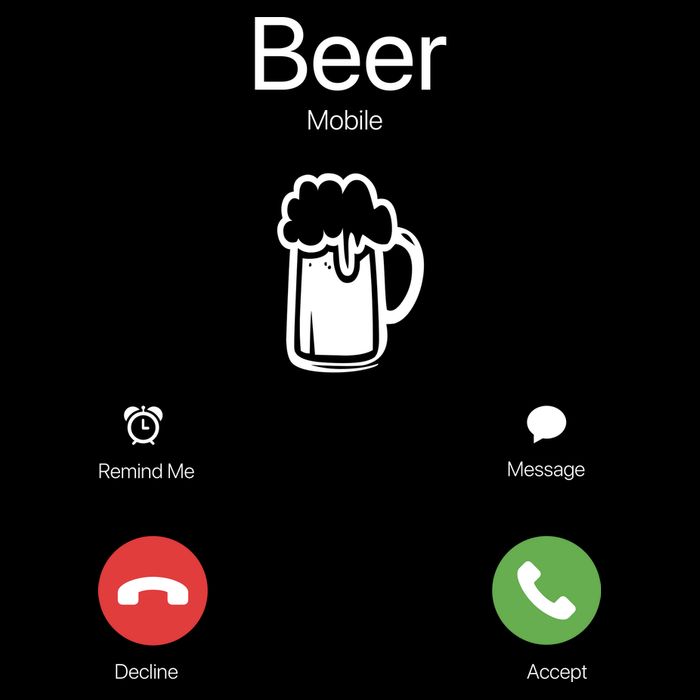 Beer Answer Or Decline Mobil Phone Funny Cooling Performance Crew T-Shirt