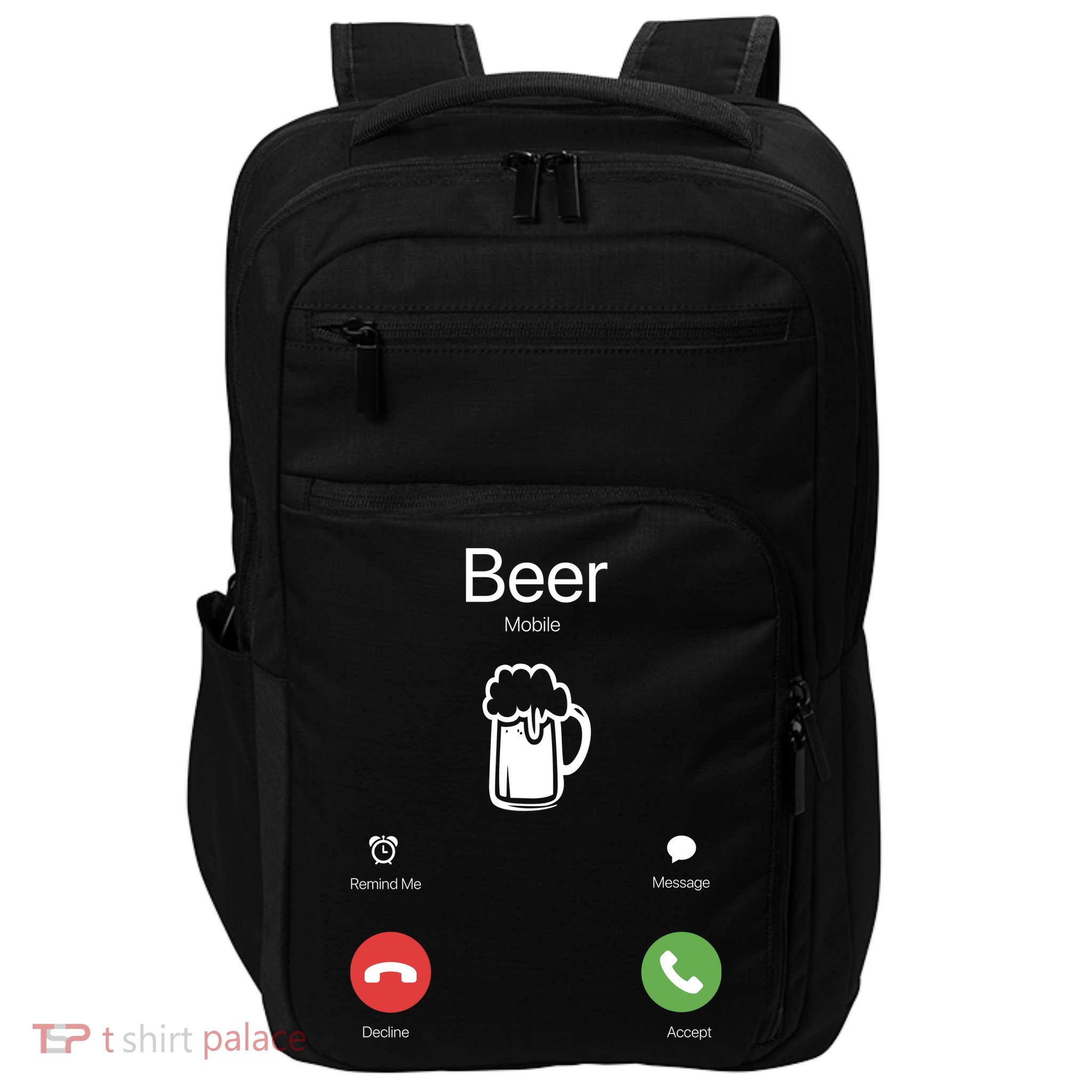Beer Answer Or Decline Mobil Phone Funny Impact Tech Backpack