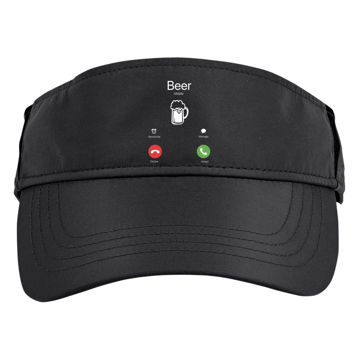 Beer Answer Or Decline Mobil Phone Funny Adult Drive Performance Visor