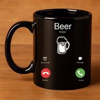 Beer Answer Or Decline Mobil Phone Funny 11oz C Handle Ceramic Mug