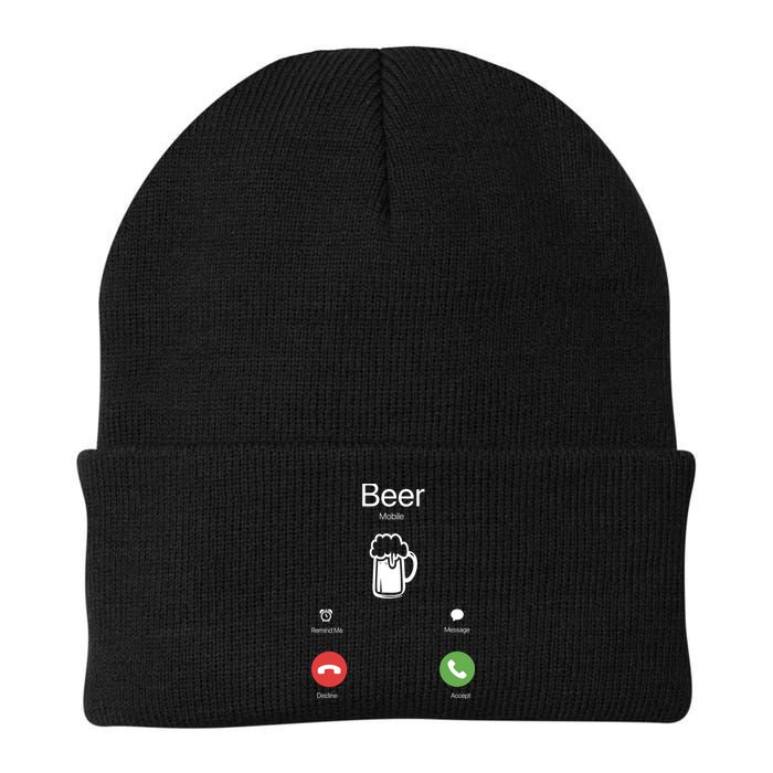 Beer Answer Or Decline Mobil Phone Funny Beanie
