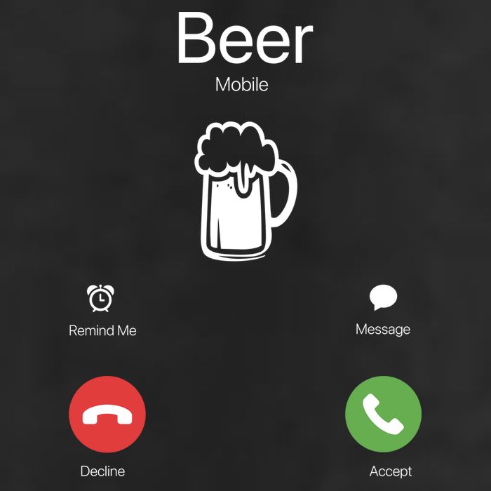 Beer Answer Or Decline Mobil Phone Funny Beanie