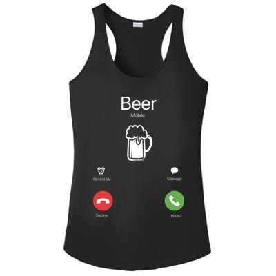 Beer Answer Or Decline Mobil Phone Funny Ladies PosiCharge Competitor Racerback Tank