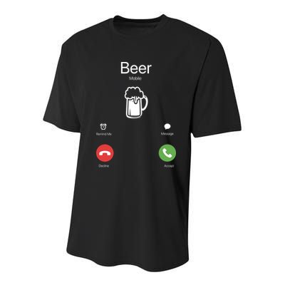 Beer Answer Or Decline Mobil Phone Funny Youth Performance Sprint T-Shirt