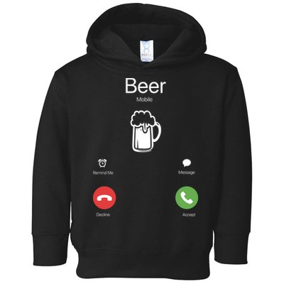 Beer Answer Or Decline Mobil Phone Funny Toddler Hoodie