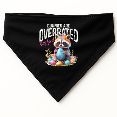 Bunnies Are Overrated Stay Feral Raccoon Easter Day USA-Made Doggie Bandana