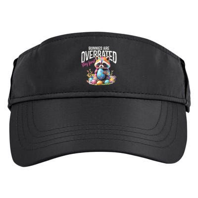 Bunnies Are Overrated Stay Feral Raccoon Easter Day Adult Drive Performance Visor