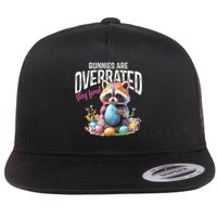 Bunnies Are Overrated Stay Feral Raccoon Easter Day Flatbill Hat
