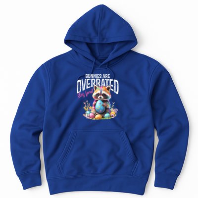 Bunnies Are Overrated Stay Feral Raccoon Easter Day Hoodie