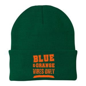 Blue And Orange Game Day Knit Cap Winter Beanie