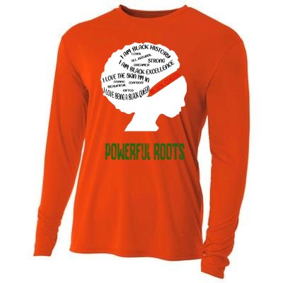 Black Afro Powerful Roots Black Queen Black Melanin Gift Cooling Performance Long Sleeve Crew