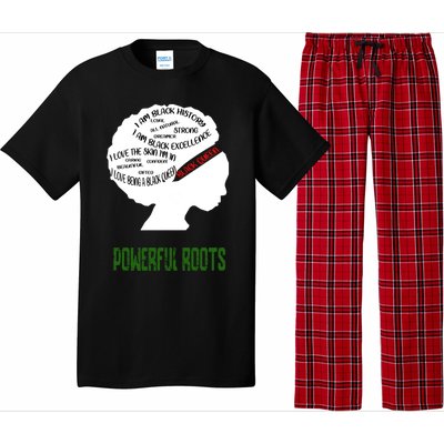 Black Afro Powerful Roots Black Queen Black Melanin Gift Pajama Set