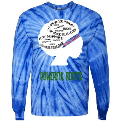 Black Afro Powerful Roots Black Queen Black Melanin Gift Tie-Dye Long Sleeve Shirt