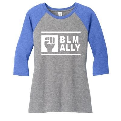 Blm Ally Proud Ally Stands Up For Equality Social Justice Gift Women's Tri-Blend 3/4-Sleeve Raglan Shirt