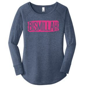 Bismillah Allah Proud Muslim Islam Quran Mosque Ramadan Gift Women's Perfect Tri Tunic Long Sleeve Shirt