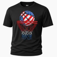 Basketball American Patriotic 4th Of July Us Flag Cooling Performance Crew T-Shirt