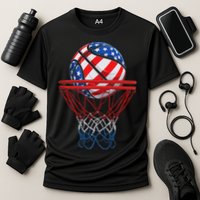 Basketball American Patriotic 4th Of July Us Flag Cooling Performance Crew T-Shirt