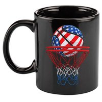 Basketball American Patriotic 4th Of July Us Flag 11oz C Handle Ceramic Mug