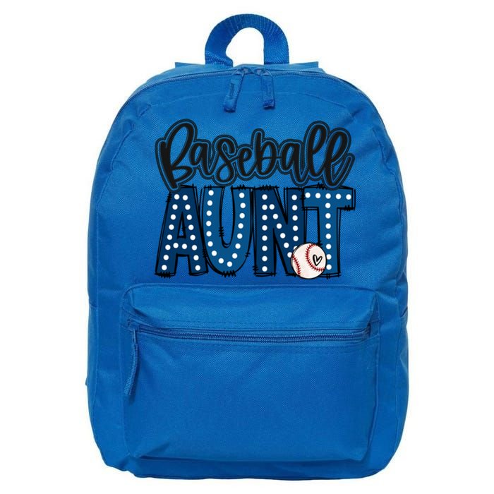 Baseball Aunt Proud Baseball Auntie Cute Funny Family Vibes Cool Gift 16 in Basic Backpack