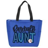 Baseball Aunt Proud Baseball Auntie Cute Funny Family Vibes Cool Gift Zip Tote Bag