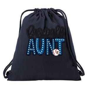 Baseball Aunt Proud Baseball Auntie Cute Funny Family Vibes Cool Gift Drawstring Bag