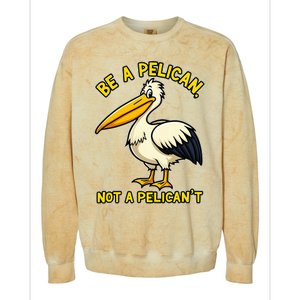 Be A Pelican Not A PelicanT Funny Pelican Colorblast Crewneck Sweatshirt