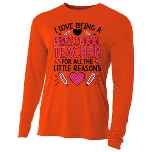 Being A Preschool Teacher Valentines Day Preschool Teaching Gift Cooling Performance Long Sleeve Crew