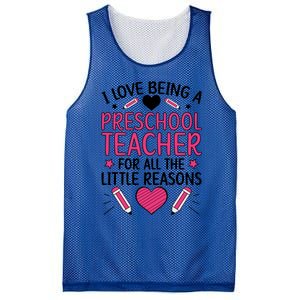 Being A Preschool Teacher Valentines Day Preschool Teaching Gift Mesh Reversible Basketball Jersey Tank