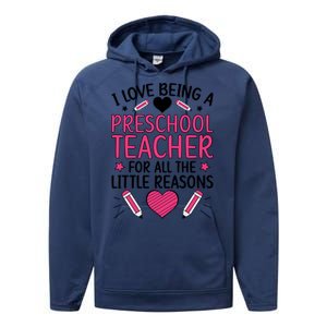 Being A Preschool Teacher Valentines Day Preschool Teaching Gift Performance Fleece Hoodie