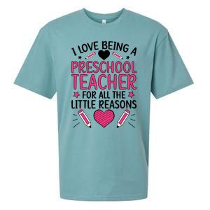 Being A Preschool Teacher Valentines Day Preschool Teaching Gift Sueded Cloud Jersey T-Shirt