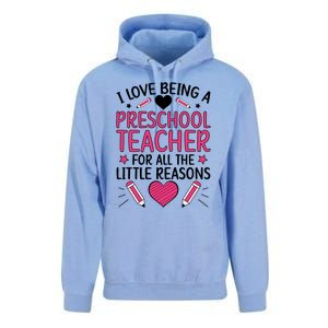 Being A Preschool Teacher Valentines Day Preschool Teaching Gift Unisex Surf Hoodie