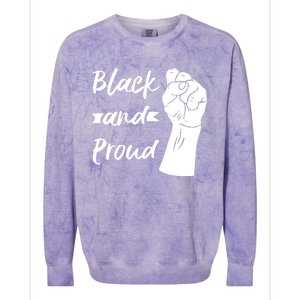 Black And Proud Gift Colorblast Crewneck Sweatshirt