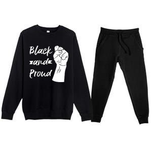 Black And Proud Gift Premium Crewneck Sweatsuit Set